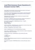 Lead Risk Assessor Exam Questions & Answers Correct 100&percnt;