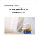 Beheer en onderhoud&comma; bouwkundige deel kwartiel 4 leerjaar 1 bouwkunde 