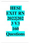 HESI EXIT RN 2022|2023 V3 160 Questions