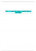 BIO 111 BIOLOGY EXAM 3 &lpar;QUESTIONS & ANSWERS&rpar;&vert; VERIFIED SOLUTION 