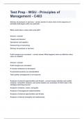 Test Prep - WGU - Principles of Management - C483&vert;2023 LATEST UPDATE&vert;GUARANTEED SUCCESS