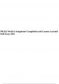 NR 632 Week 6 Assignment Completion and Lessons Learned Full Essay 2022