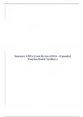 Summary EFDA Exam Review (EFDA - Expanded Function Dental Auxiliary)
