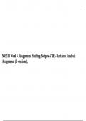 NR 533 Week 4 Assignment Staffing Budgets-FTEs-Variance Analysis Assignment &lpar;2 versions&rpar;