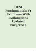 HESI Fundamentals V1 Exit Exam With Rationales Updated 2023/2024  