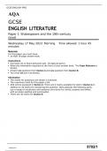 AQA  GCSE ENGLISH LITERATURE RATING  Paper 1 Shakespeare and the 19th-century novel MAY 2023