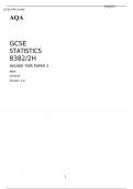 AQA GCSE STATISTICS 8382/2H HIGHER TIER RATING PAPER 2  Mark scheme Version 1.0  MAY 2023