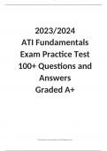 2023/2024 ATI Fundamentals Exam Practice Test 100+ Questions and Answers Graded A+