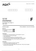 AQA GCSE STATISTICS RATING Foundation Tier Paper 2 MAY 2023