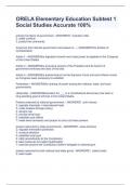 ORELA Elementary Education Subtest 1 Social Studies Accurate 100&percnt;