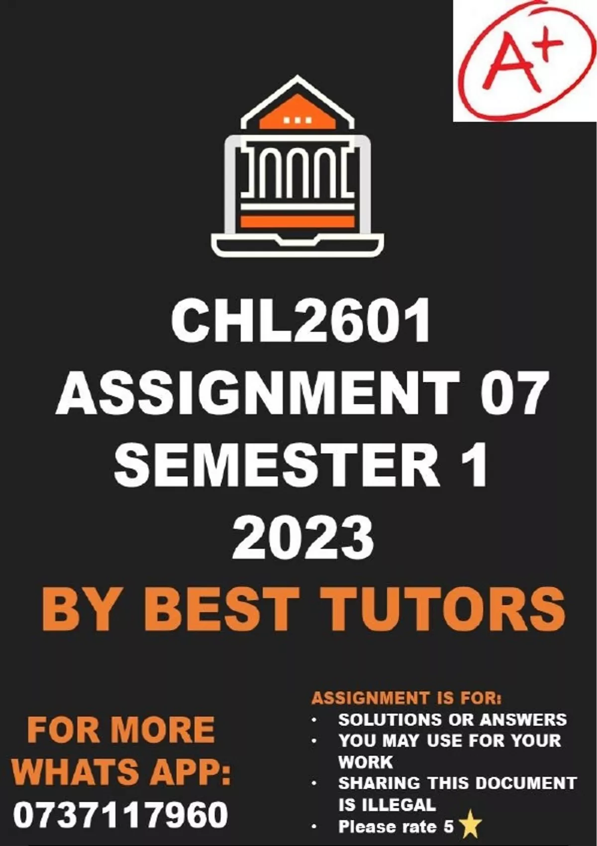 chl2601 assignment 9 2023