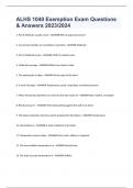 ALHS 1040 Exemption Exam Questions & Answers 2023&sol;2024