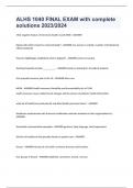 ALHS 1040 FINAL EXAM with complete solutions 2023&sol;2024