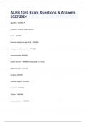 ALHS 1040 Exam Questions & Answers 2023&sol;2024