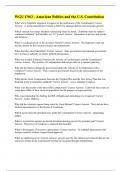 WGU C963 - American Politics and the U&period;S&period; Constitution Questions With Complete Solutions