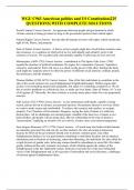 WGU C963 American politics and US Constitution&vert;225 QUESTIONS&vert; WITH COMPLETE SOLUTIONS
