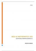 HESI A2 MATHEMATICS (V2) - QUESTIONS & ANSWERS (GRADED A+) UPDATED VERSION 2023