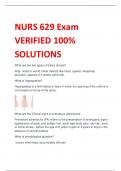 NURS 629 Exam  VERIFIED 100%  SOLUTIONS
