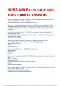 NURS 629 Exam SOLUTIONS  100% CORRECT ANSWERS