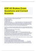ASE A5 Brakes Exam Questions and Correct Answers 