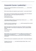 Corporals Course&colon; Leadership I&vert;VERIFIED AND UPDATED&vert;100&percnt; PASS&vert;DOWNLOAD TO PASS