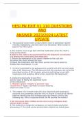 HESI PN EXIT V1 110 QUESTIONS AND ANSWER 2023&sol;2024 LATEST UPDATE
