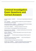 Criminal Investigation Exam Questions and Correct Answers 