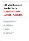 100 Most Common  Spanish Verbs SOLUTIONS 100%  CORRECT ANSWERS