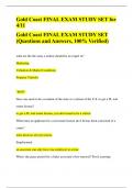 Gold Coast FINAL EXAM STUDY SET (Questions and Answers, 100% Verified)