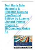 Test Bank Safe Maternity & Pediatric Nursing Care  2nd Edition by Luanne Linnard-Palmer Chapter 1-38 Complete Guide A&plus; complete chapters with verified answers 