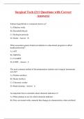 Surgical Tech (211 Questions with Correct Answers)