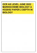 OCR AS LEVEL BIOLOGY A H020-02 Depth in biology JUNE 2022 MARK SCHEME.