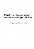 Uitgebreide Samenvatting Sociale Psychologie 2e Editie Sociale psychologie (Tilburg University)