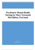 Psychiatric Mental Health Nursing by Mary Townsend 9th Edition, Test bank.