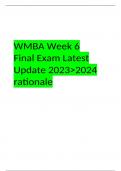   WMBA Week 6 Final Exam Latest Update 2023>2024 rationale