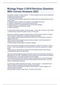 Biology Paper 2 2019 Revision Question With Correct Answers 2023 