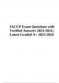IACCP Exam Sample Questions with Verified Answers 2023-2024  Graded A+