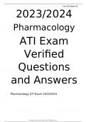 2023/2024 Pharmacology ATI Exam Verified Questions and Answers