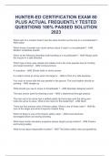 HUNTER-ED CERTIFICATION EXAM 80 PLUS ACTUAL FREQUENTLY TESTED QUESTIONS 100% PASSED SOLUTION 2023