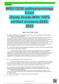 WGU D236 pathophysiology Exam -Study Guide-With 100% verified answers-2022-2023
