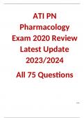 ATI PN Pharmacology Exam 2020 Review Latest Update 2023/2024 All 75 Questions