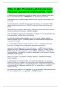 WGU C 483 -Principles of Management  Exam Package Deal Solved