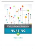 Test Bank for Effective Leadership and Management in Nursing 9th Edition Eleanor J. Sullivan