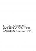 BPT1501 Assignment 7 (PORTFOLIO COMPLETE ANSWERS) Semester 1 2023
