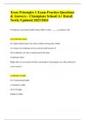Texas Principles 1 Exam Practice Questions & Answers - Champions School&vert; A&plus; Rated&vert;Newly Updated 2023&sol;2024