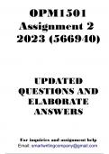OPM1501 Assignment 2 (CORRECT ANSWERS) 2023 (566940)