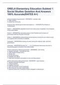 ORELA Elementary Education Subtest 1 Social Studies Question And Answers 100&percnt; Accurate&lpar;RATED A&plus;&rpar;