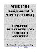 MTE1501 Assignment 3 2023 (213891)