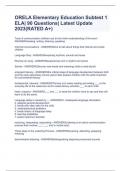 ORELA Elementary Education Subtest 1 ELA&vert; 90 Questions&vert; Latest Update 2023&lpar;RATED A&plus;&rpar;