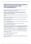 ORELA Elementary Education Subtest 1 Questions And Answers 100&percnt; Correct&lpar;GRADED A&plus;&rpar;